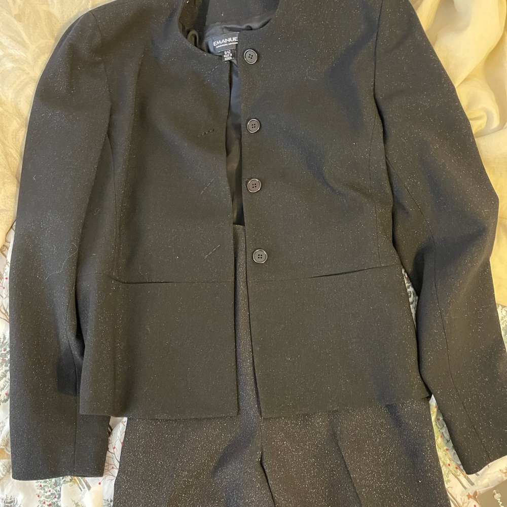 Emanuel Sparkly Black Pants Suit